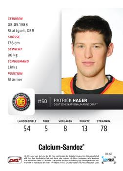 2012-13 Playercards (DEL) #DEL-327 Patrick Hager Back