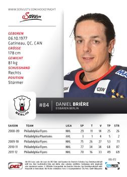 2012-13 Playercards (DEL) #DEL-372 Daniel Briere Back