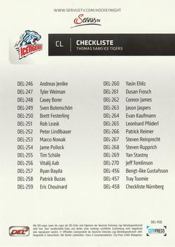 2012-13 Playercards (DEL) #DEL-458 Checkliste Nurnberg Back