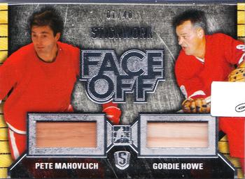 2015 Leaf In The Game Stickwork - Faceoff #FO-05 Pete Mahovlich / Gordie Howe Front
