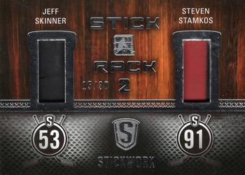2015 Leaf In The Game Stickwork - Stick Rack 2 #SR2-26 Jeff Skinner / Steven Stamkos Front