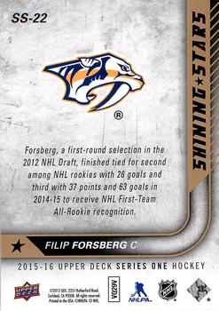 2015-16 Upper Deck - Shining Stars Blue #SS-22 Filip Forsberg Back
