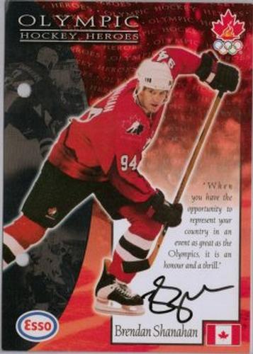 1997 Esso Olympic Hockey Heroes - Autograph Sheets #A-10 Brendan Shanahan Front
