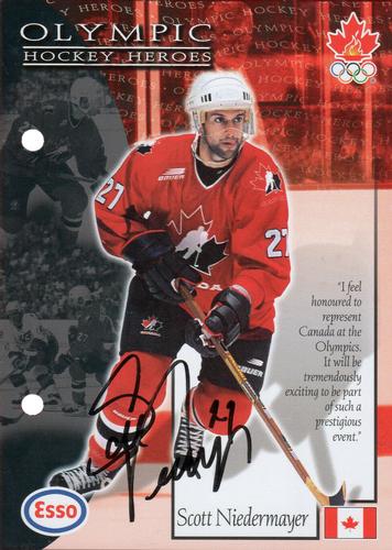 1997 Esso Olympic Hockey Heroes - Autograph Sheets #A-14 Scott Niedermayer Front