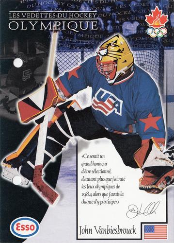 1997 Esso Olympic Hockey Heroes French #34 John Vanbiesbrouck Front