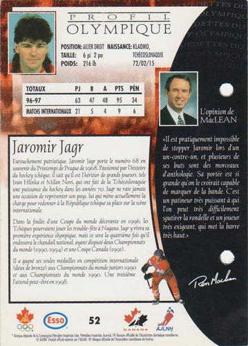 1997 Esso Olympic Hockey Heroes French #52 Jaromir Jagr Back