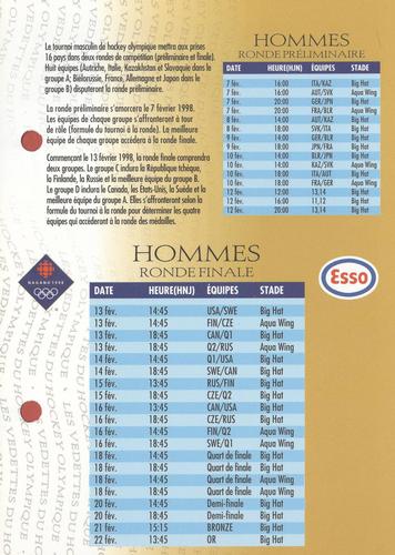 1997 Esso Olympic Hockey Heroes French #4 Olympic Hockey Brackets Front