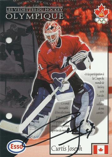 1997 Esso Olympic Hockey Heroes French - Autograph Sheets #A-18 Curtis Joseph Front