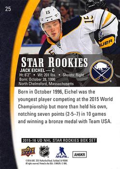 2015-16 Upper Deck Star Rookies #25 Jack Eichel Back