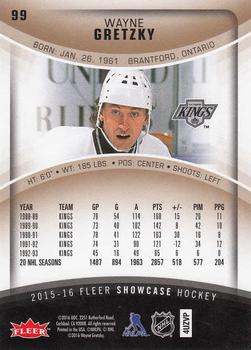 2015-16 Fleer Showcase #99 Wayne Gretzky Back