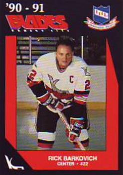 1990-91 Kansas City Blades (IHL) #4 Rick Barkovich Front