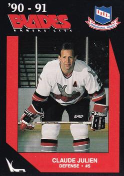 1990-91 Kansas City Blades (IHL) #12 Claude Julien Front