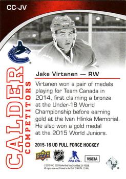 2015-16 Upper Deck Full Force - Calder Competitors #CC-JV Jake Virtanen Back
