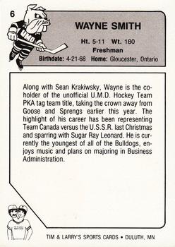 1985-86 Minnesota-Duluth Bulldogs (NCAA) #6 Wayne Smith Back