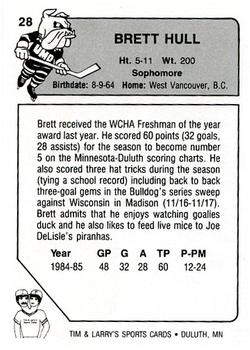 1985-86 Minnesota-Duluth Bulldogs (NCAA) #28 Brett Hull Back