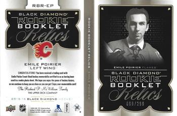 2015-16 Upper Deck Black Diamond - Rookie Booklet Relics #RBR-EP Emile Poirier Back