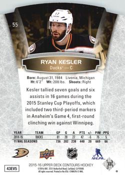 2015-16 Upper Deck Contours #55 Ryan Kesler Back