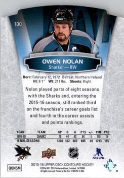 2015-16 Upper Deck Contours #100 Owen Nolan Back