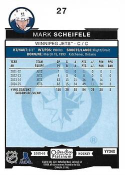 2015-16 O-Pee-Chee Platinum #27 Mark Scheifele Back