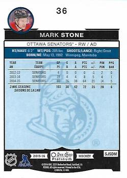 2015-16 O-Pee-Chee Platinum #36 Mark Stone Back