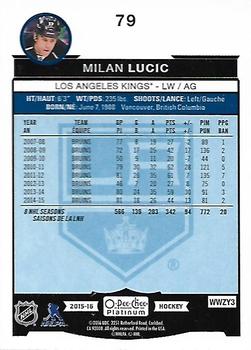 2015-16 O-Pee-Chee Platinum #79 Milan Lucic Back