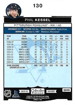 2015-16 O-Pee-Chee Platinum #130 Phil Kessel Back