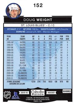 2015-16 O-Pee-Chee Platinum #152 Doug Weight Back