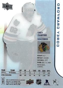 2015-16 Upper Deck Ice #57 Corey Crawford Back