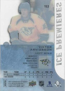 2015-16 Upper Deck Ice #153 Viktor Arvidsson Back