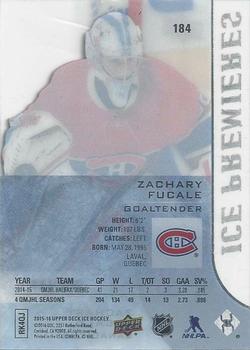 2015-16 Upper Deck Ice #184 Zachary Fucale Back