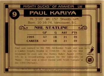 1994-96 Finest Bronze #9 Paul Kariya Back