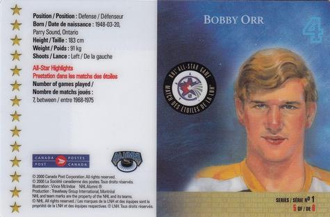 2000 Canada Post NHL All-Stars #5 Bobby Orr Back