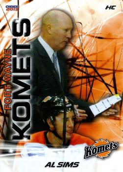 2012-13 Choice Fort Wayne Komets (ECHL) #29 Al Sims Front