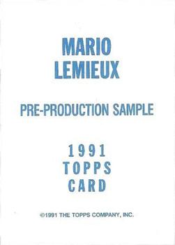 1991-92 Topps - Pre-Production Samples #NNO Mario Lemieux Back