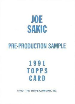 1991-92 Topps - Pre-Production Samples #NNO Joe Sakic Back