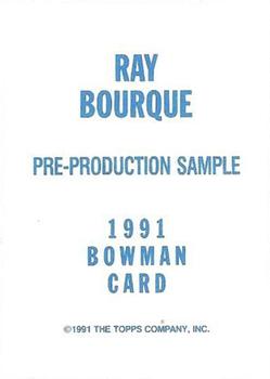 1991-92 Bowman - Pre-Production Samples #NNO Ray Bourque Back