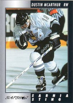 1994-95 Slapshot Sarnia Sting (OHL) #14 Dustin McArthur Front