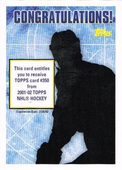 2001-02 Topps - Rookie Redemptions #NNO Card #350 Front