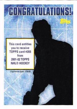 2001-02 Topps - Rookie Redemptions #NNO Card #355 Front