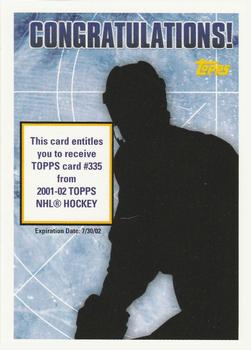 2001-02 Topps - Rookie Redemptions #NNO Card #335 Front