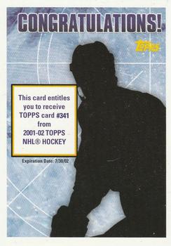2001-02 Topps - Rookie Redemptions #NNO Card #341 Front