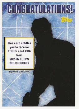 2001-02 Topps - Rookie Redemptions #NNO Card #346 Front