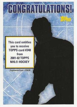 2001-02 Topps - Rookie Redemptions #NNO Card #348 Front
