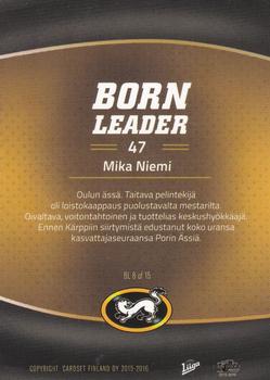 2015-16 Cardset Finland - Born Leader #BL8 Mika Niemi Back