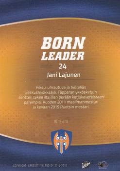 2015-16 Cardset Finland - Born Leader #BL13 Jani Lajunen Back