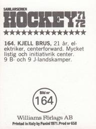 1971-72 Williams Hockey (Swedish) #164 Kjell Brus Back