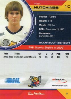 2006-07 Extreme Barrie Colts (OHL) #NNO Alex Hutchings Back