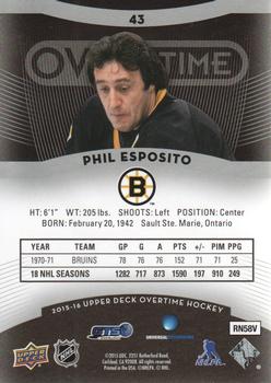 2015-16 Upper Deck Overtime #43 Phil Esposito Back