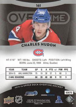 2015-16 Upper Deck Overtime #161 Charles Hudon Back