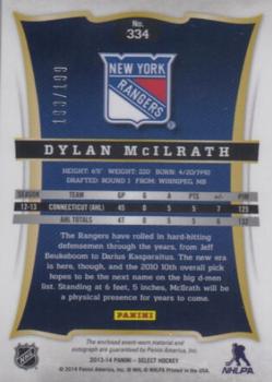 2013-14 Panini Rookie Anthology - Select Update Rookie Jersey Autograph #334 Dylan McIlrath Back